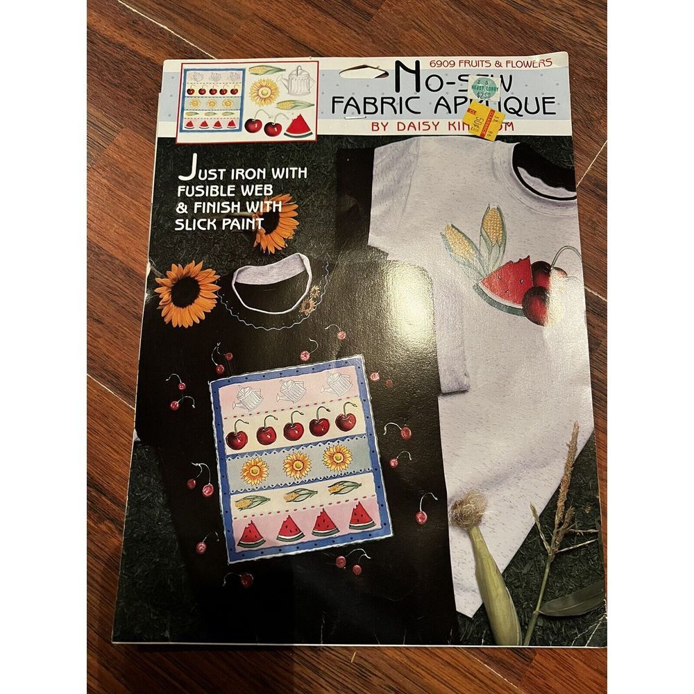 NEW Daisy Kingdom NO-SEW FABRIC APPLIQUE Iron On GARDENING 6909 Fruits Flowers